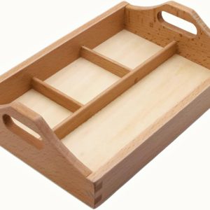 7.87"x5.31"x1.97" Wooden Storage Divider Box Tray Desk Drawer Organizer with 4 Compartment Organization Tray Storage Tray for Office Desk Makeup Jewelry